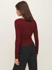 Meadow Regenerative Merino Cardigan - Chianti