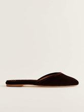 Melly Flat Mule - Dark Cherry Velvet