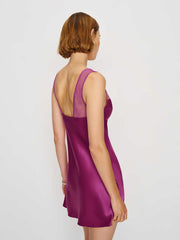 Robbie Silk Dress - Hibiscus Tea