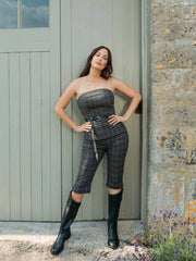Petites Steeplechase Set - Taupe Check