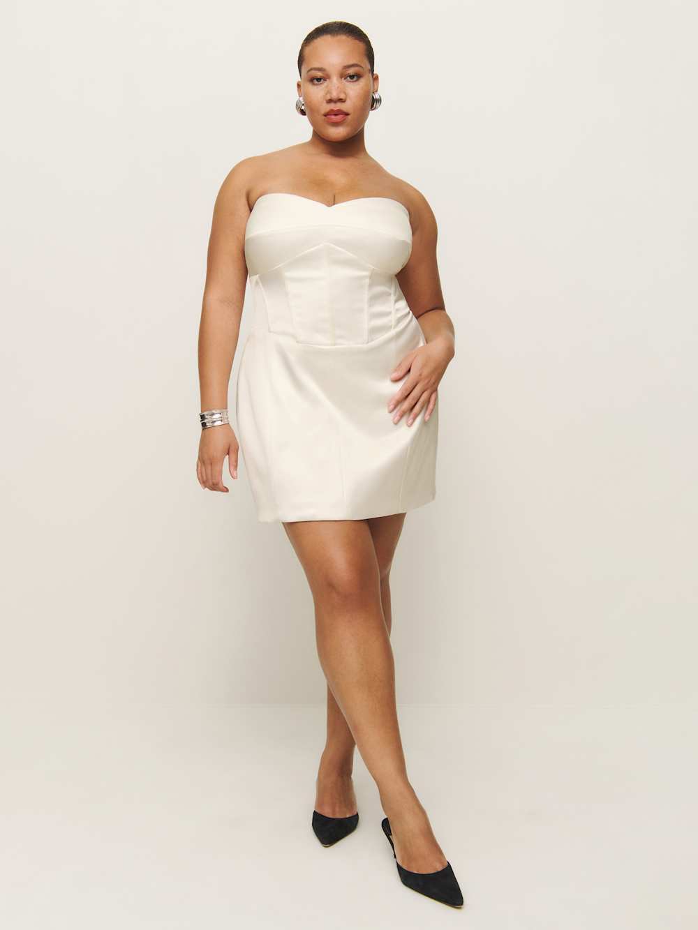 Pacie Satin Dress Es - Fior Di Latte