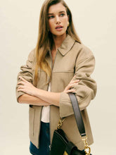 Veda Bennett Oversized Leather Bomber - Oat Distressed