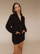 Veda Leon Oversized Blazer - Black Suede
