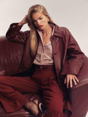 Veda Beck Leather Trench - Chianti