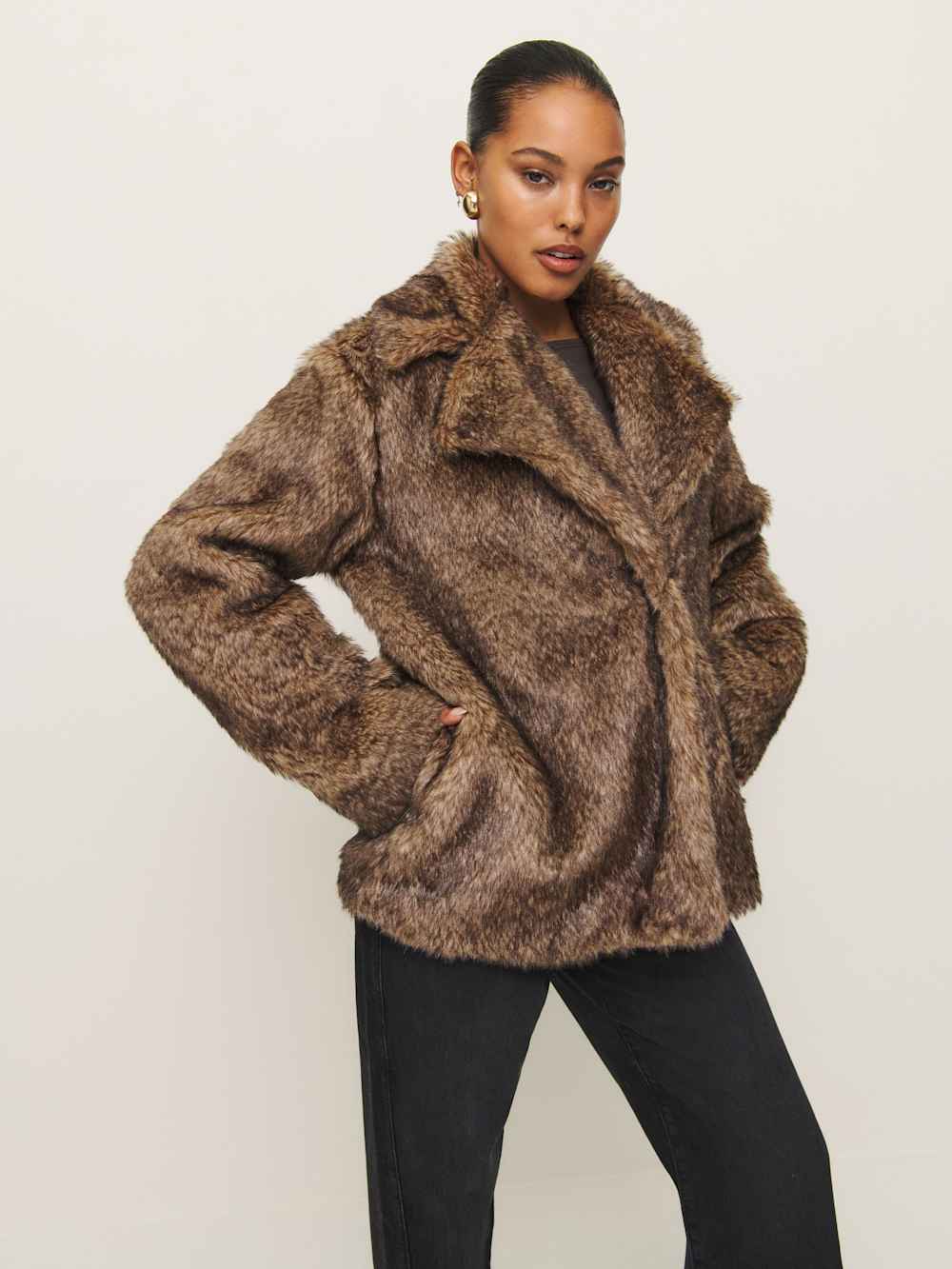 Ellie Faux Fur Coat - Teddy