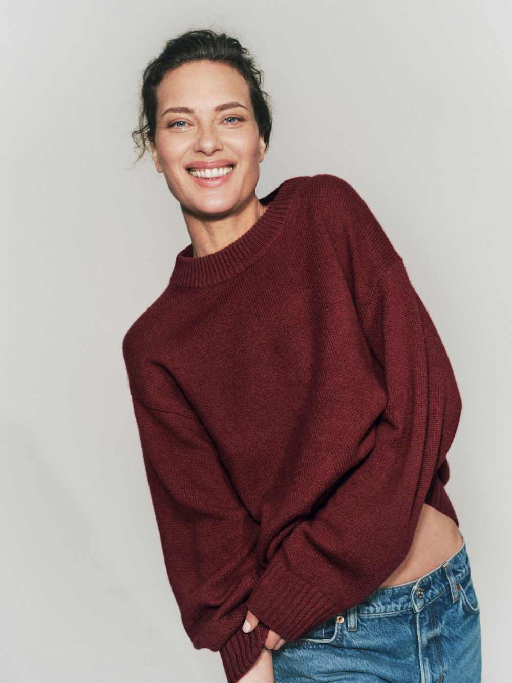 Cove Cashmere Oversized Crew - Chianti