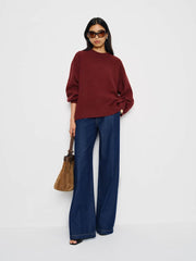 Cove Cashmere Oversized Crew - Chianti