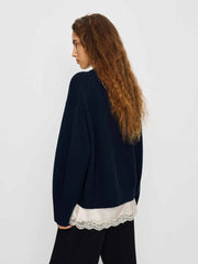 Cove Cashmere Oversized Crew - Navy