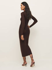 Eva Regenerative Merino Sheer Sweater Dress - Mole