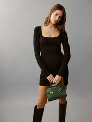 Nicole Regenerative Merino Sweater Dress - Black