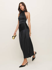 Petites Zaria Silk Dress - Black