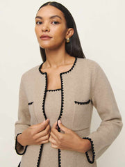 Isabelle Regenerative Wool Sweater Jacket - Linen