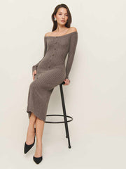 Nara Cashmere Sweater Dress - Cocoa