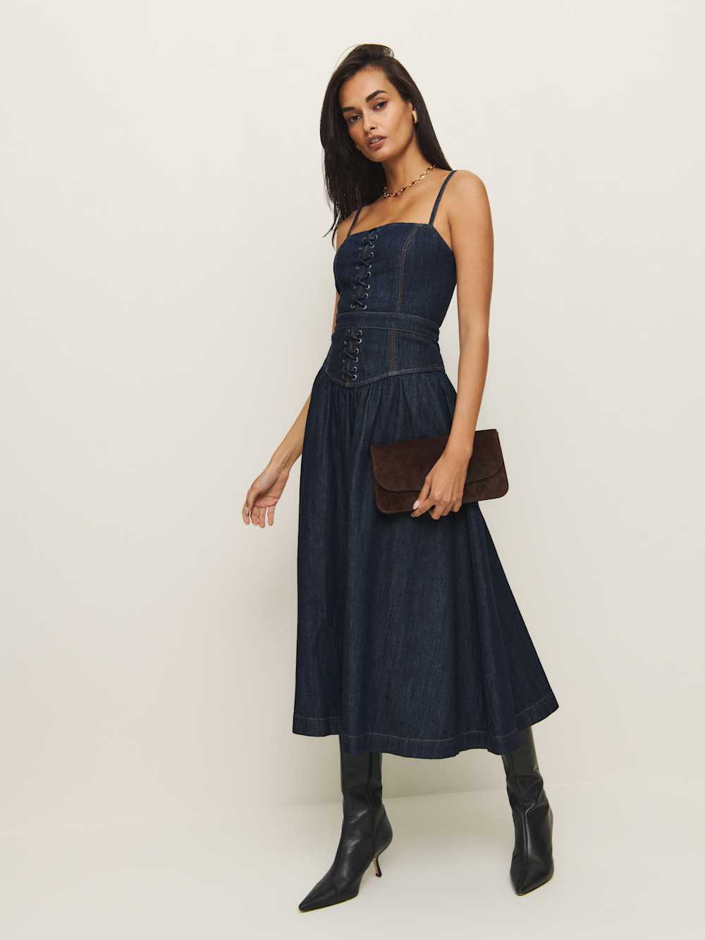 Florentina Denim Midi Dress - Liffey