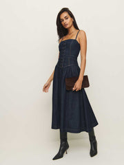 Florentina Denim Midi Dress - Liffey