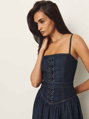 Florentina Denim Midi Dress - Liffey