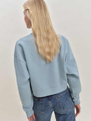 Grace Cropped Vintage Oversized Crewneck Sweatshirt - Teardrop
