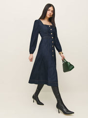 Celeste Denim Midi Dress - Liffey