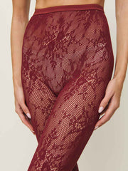Swedish Stockings Rosa Lace Tights - Chianti