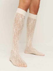 Swedish Stockings Rosa Lace Knee Highs - Ivory