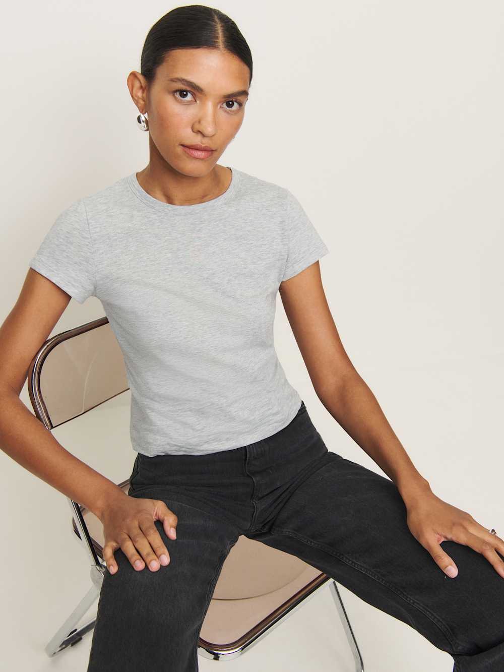 Max Slim Tee - Heather Grey