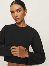 Asher Cropped Oversized Longsleeve Tee - Black