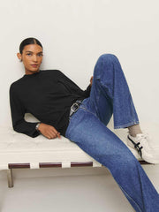 Asher Oversized Long Sleeve Tee - Black
