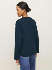Asher Oversized Long Sleeve Tee - Midnight