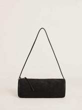 Simona Cylinder Bag - Black Suede