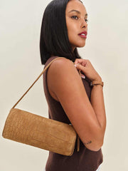 Simona Cylinder Bag - Sienna Embossed Suede