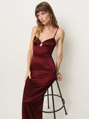 Sathia Satin Dress - Chianti