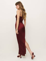 Sathia Satin Dress - Chianti