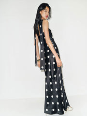 Petites Oren Silk Dress - Moon Dot
