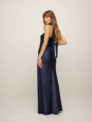 Petites Oren Silk Dress - Navy