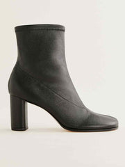 Presley Ankle Boot - Black Stretch Leather
