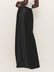 Petites Bella Satin Skirt - Black