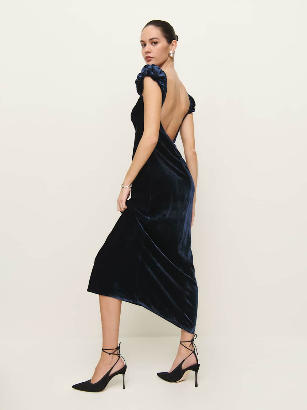 Rhia Velvet Dress - Navy