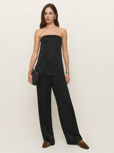 Alleia Satin Two Piece - Black Crinkle