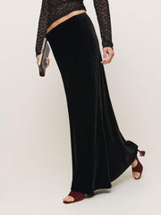 Bella Velvet Skirt - Black