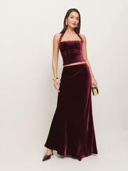 Bella Velvet Skirt - Chianti
