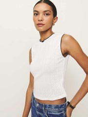 Ryland Pointelle Tank - White