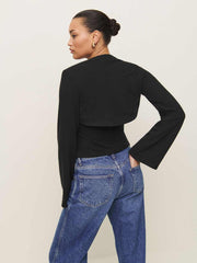 Chloe Knit Shrug Set - Black