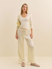 Benji Regenerative Merino Scoop Neck - Cream