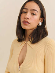 Hastings Cotton Sweater Zip - Parmesan
