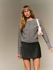 Hannah Crew Cardigan - Slate