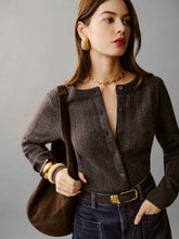 Hannah Crew Cardigan - Espresso
