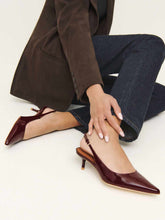 Wrenley Heeled Slingback - Wine Patent
