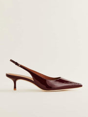 Wrenley Heeled Slingback - Wine Patent