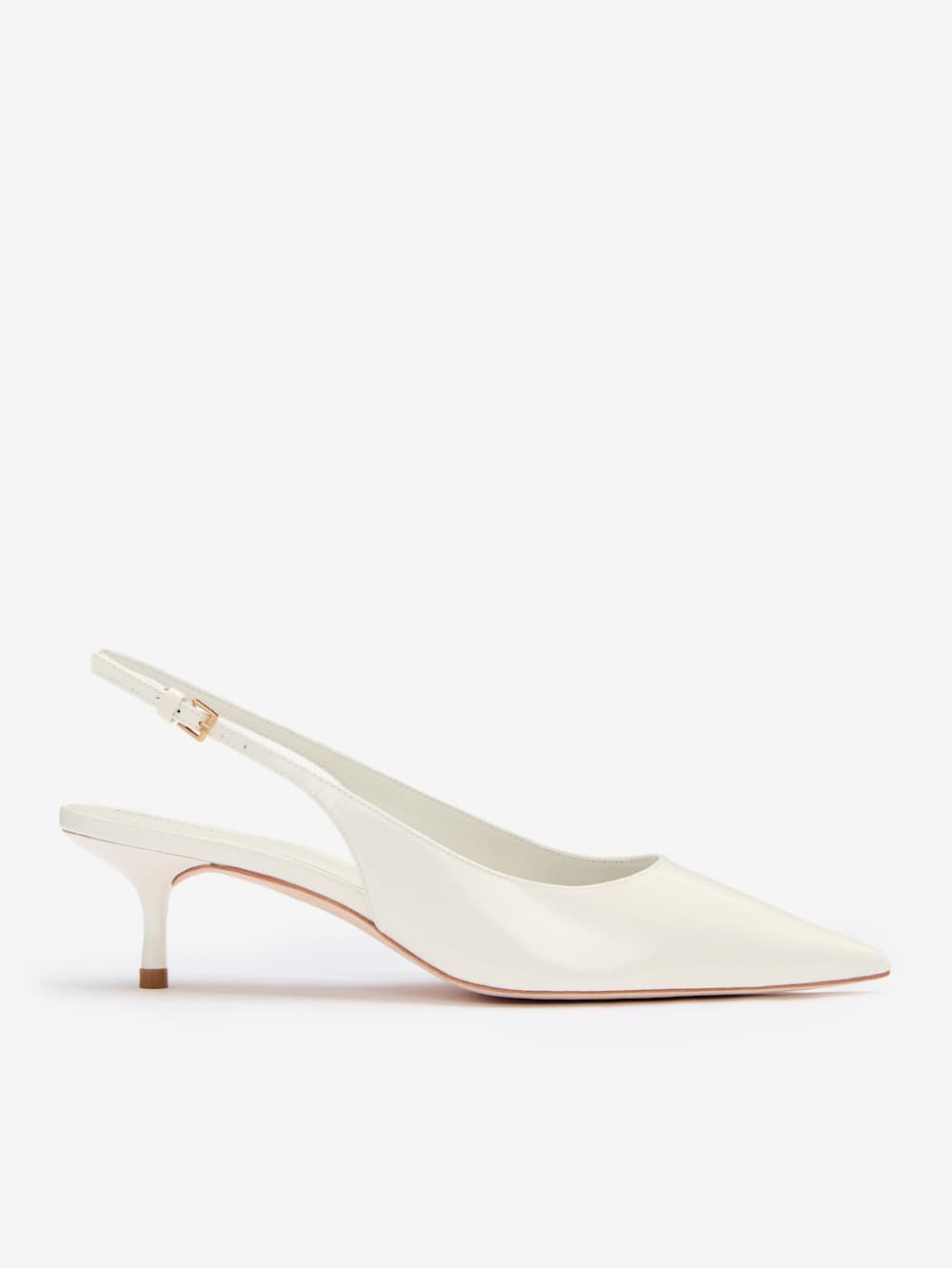 Wrenley Heeled Slingback - White Patent