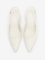 Wrenley Heeled Slingback - White Patent